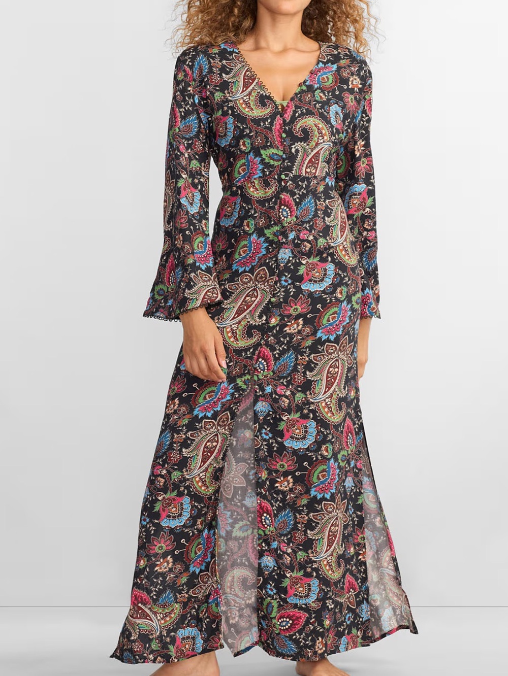 NWT Georgette Kashmir Paisley Cover-Up Sheer Dress